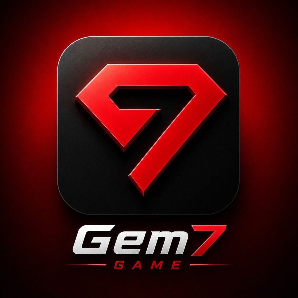 Gem7 Game App homepage with Gem7 APK Download and Login options